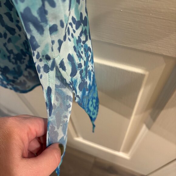 Chico's Embellished Tranquil Turquoise 3/4 Sleeve Coastal Tunic ~ Medium ~ NWT - Picture 7 of 9